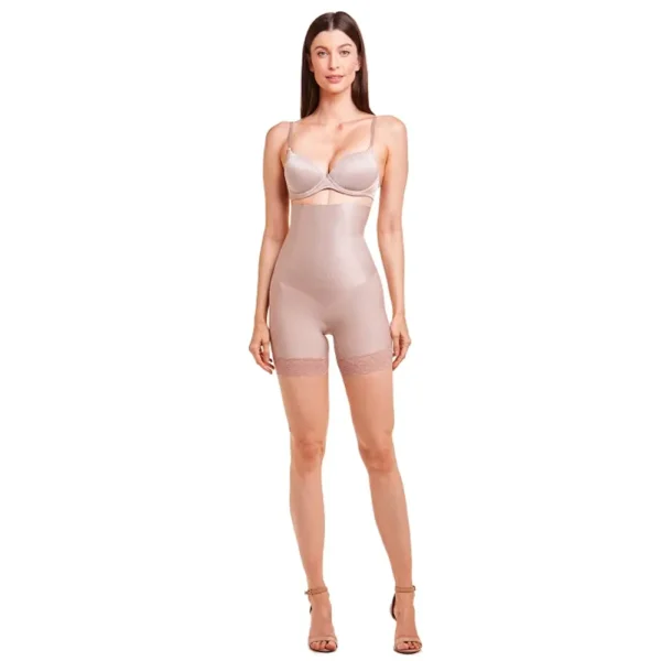 Sensually Moda - Shorts Modelador Cintura Alta Com Renda Plié