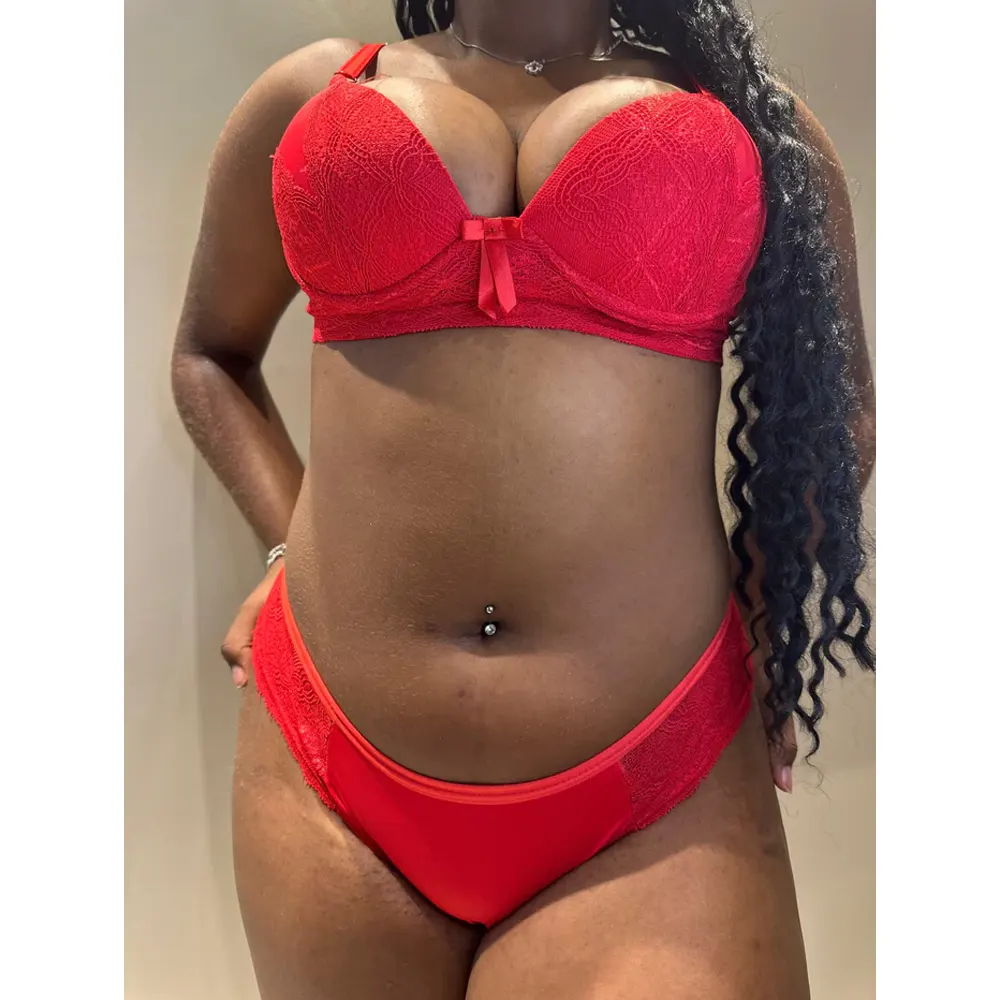 Sensually Moda - Conjunto com bojo rendado com calcinha fio duplo