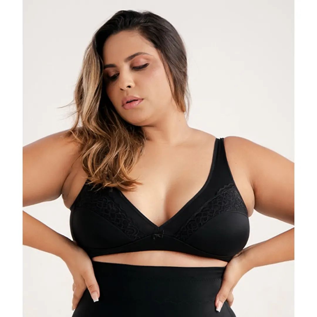 Sensually Moda - Sutiã Sustentação Estruturado com Renda Vi Lingerie Plus Size